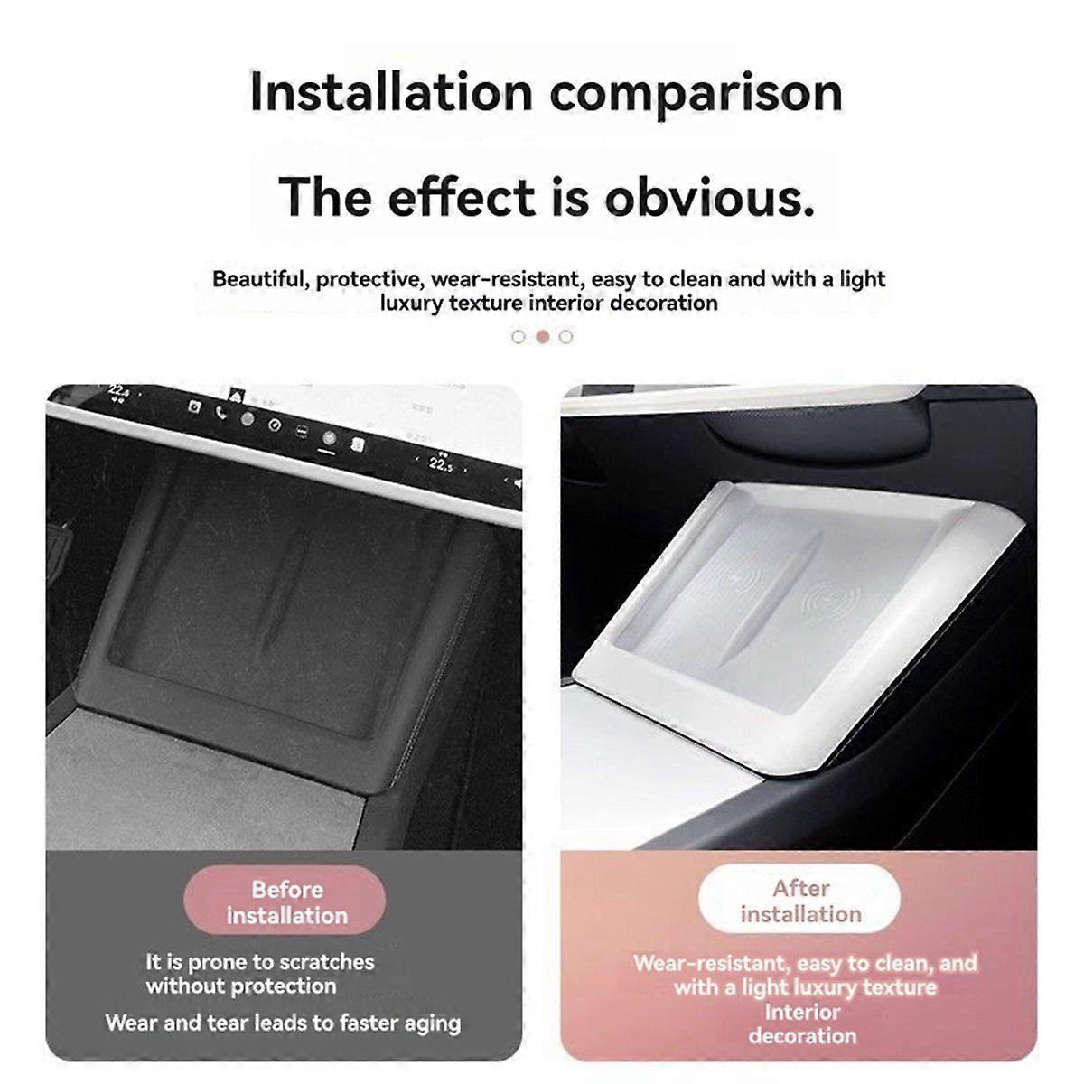 For Model Y/3 Center Console Wireless Charging Trim Border Interior Protection Accessories