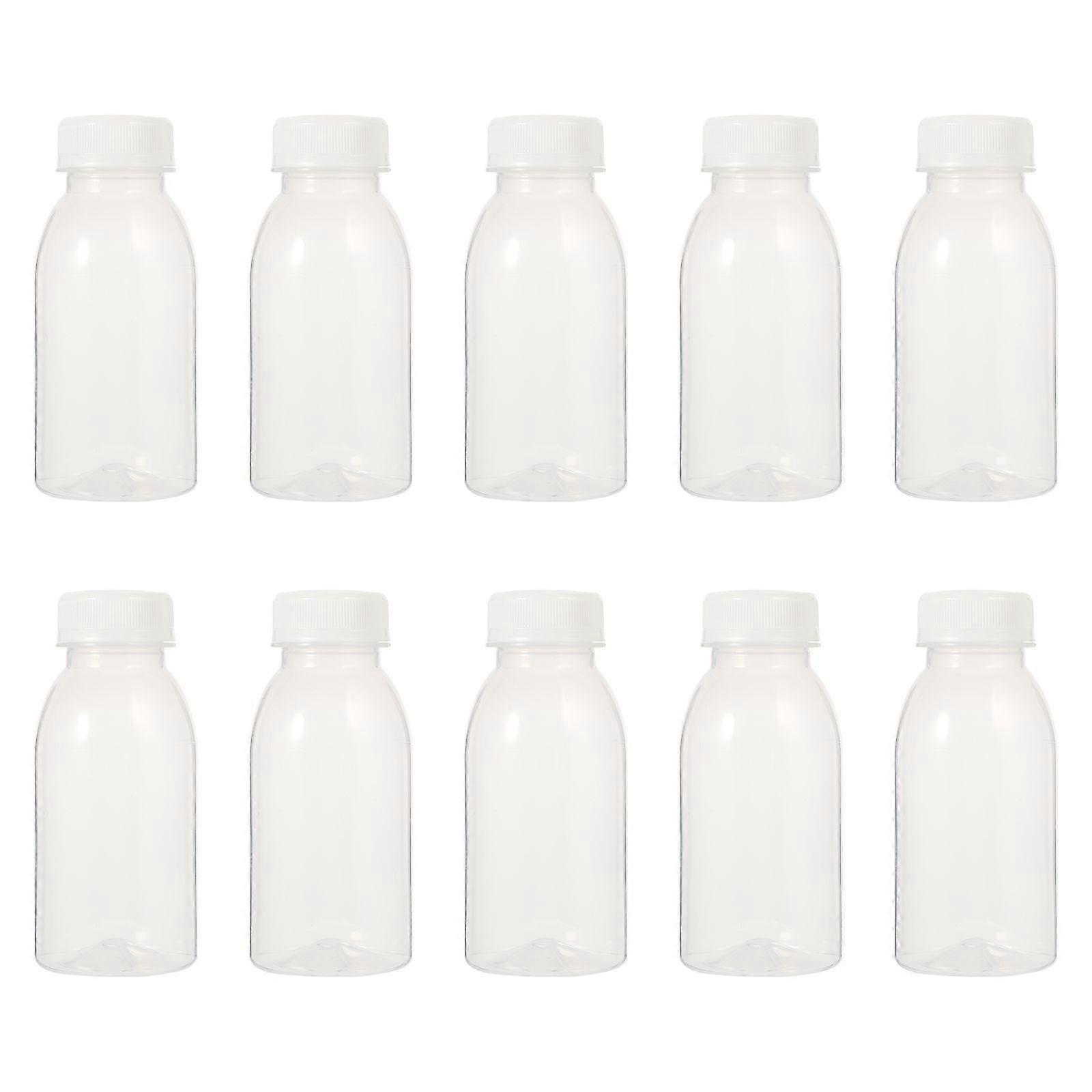 10pcs Transparent Storage Bottles Multipurpose Empty Bottles Reusable Juice Bottles