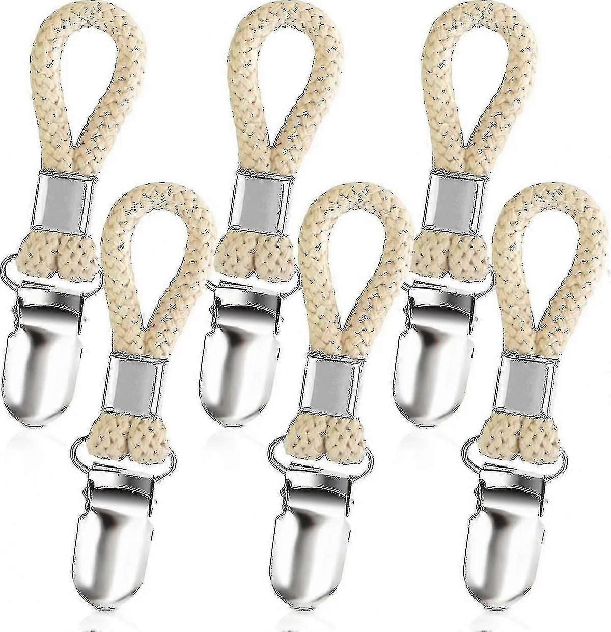 6-Piece Towel Clips with Loops for Dish Towels