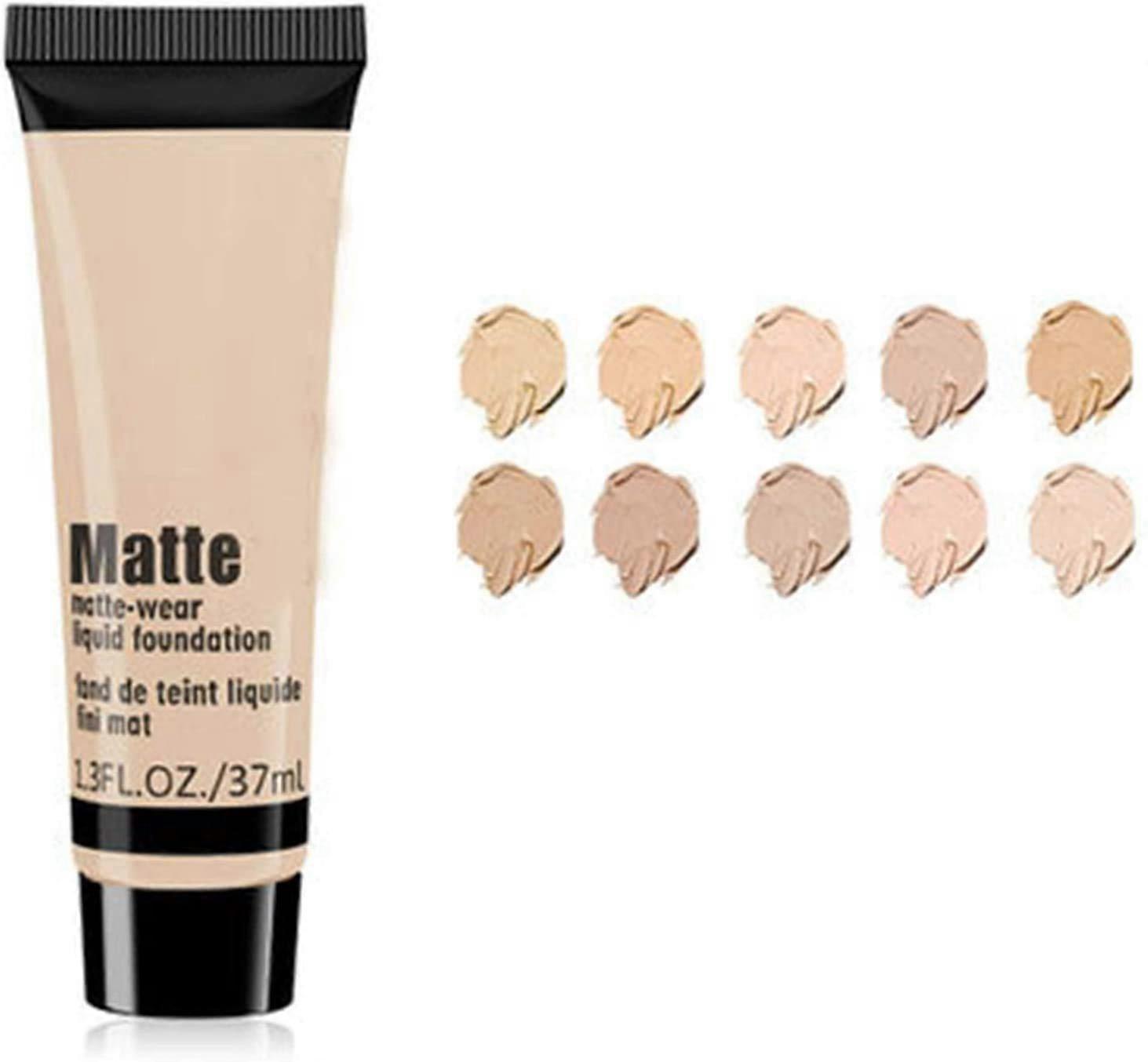 Matte Liquid Foundation Ivory 6  Full Coverage Waterproof Primer Concealer, LongLasting Matte Finish