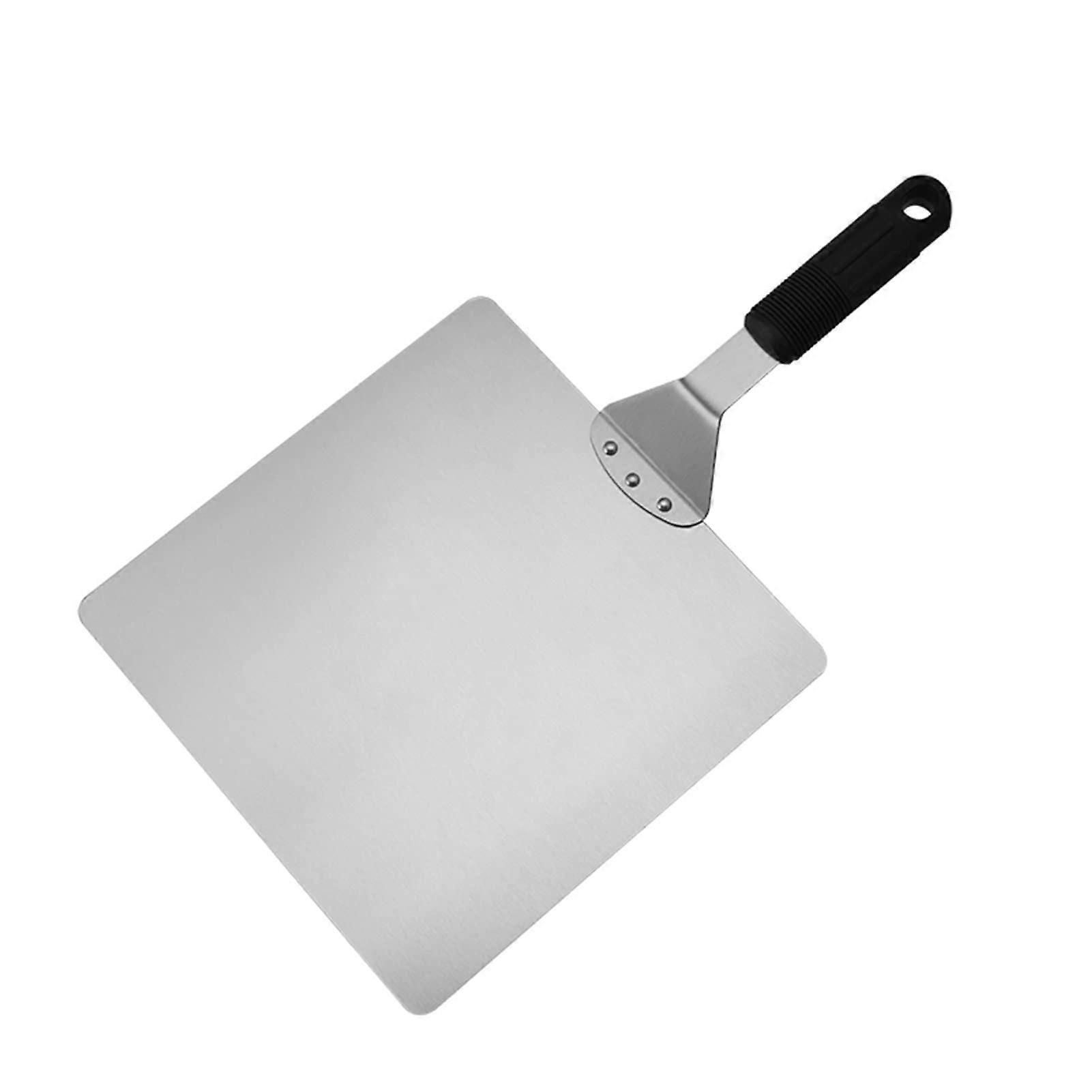 Stainless Steel Square Pizza Peel with Long Handle and Sharp Blade Cutter for Baking
