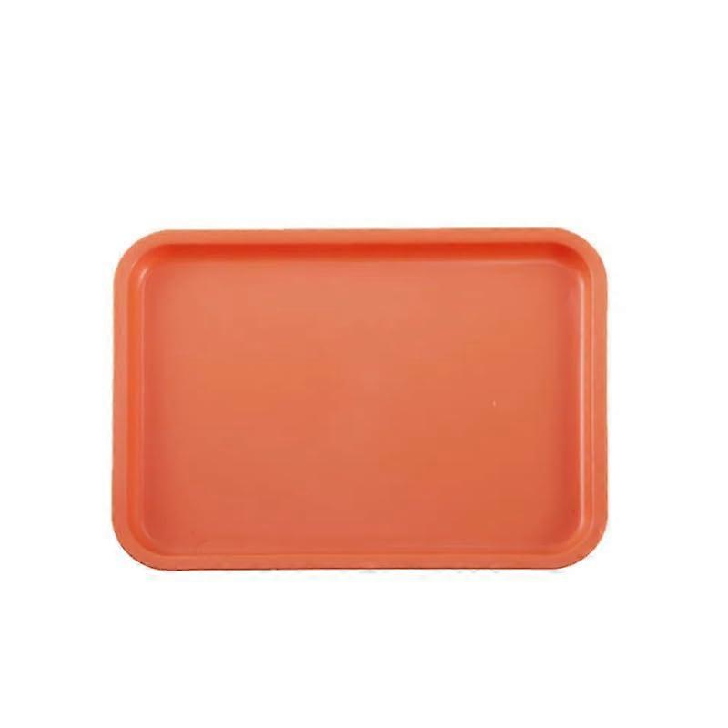 Orange Rectangular Plastic Serving Tray 24.8x17.8cm NonSlip Easy Clean for Home Restaurant Hotel