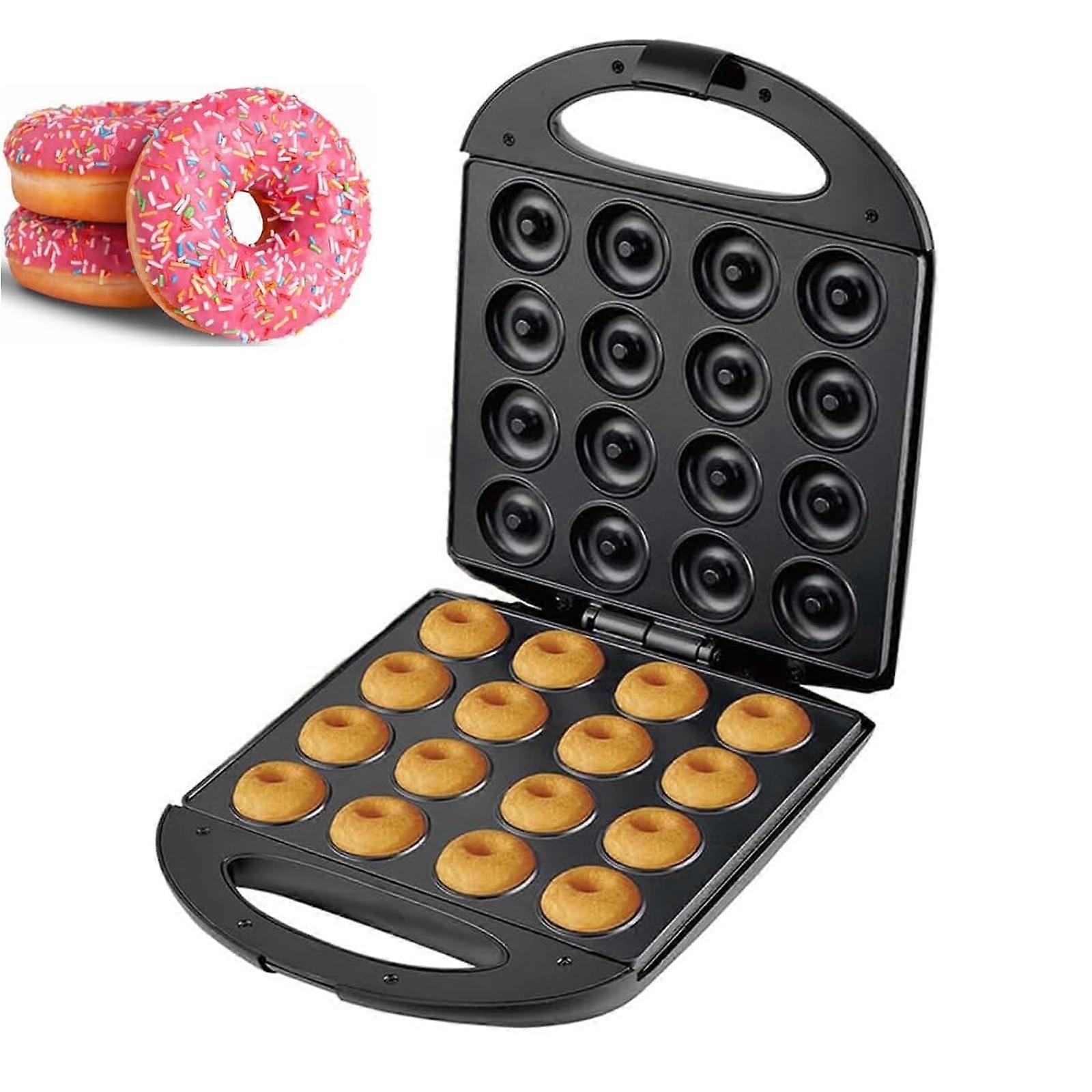 16 Hole Mini Donut Maker with NonStick Coating, Double Side Heating Commercial Doughnut Machine