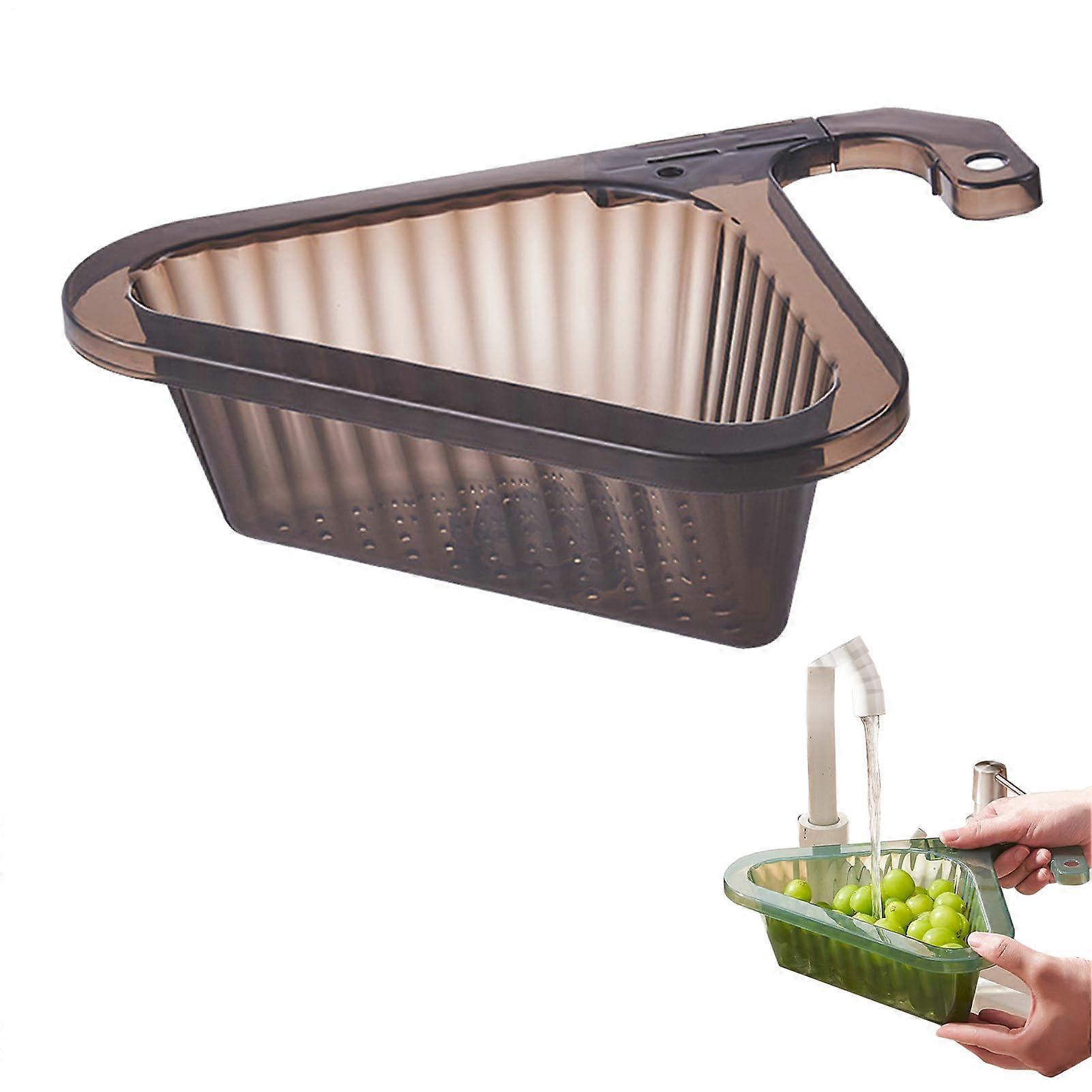 Sink Strainer Basket with Adjustable Swan Design, SpaceSaving Corner Kitchen Sink Drain Rack, 10.83in