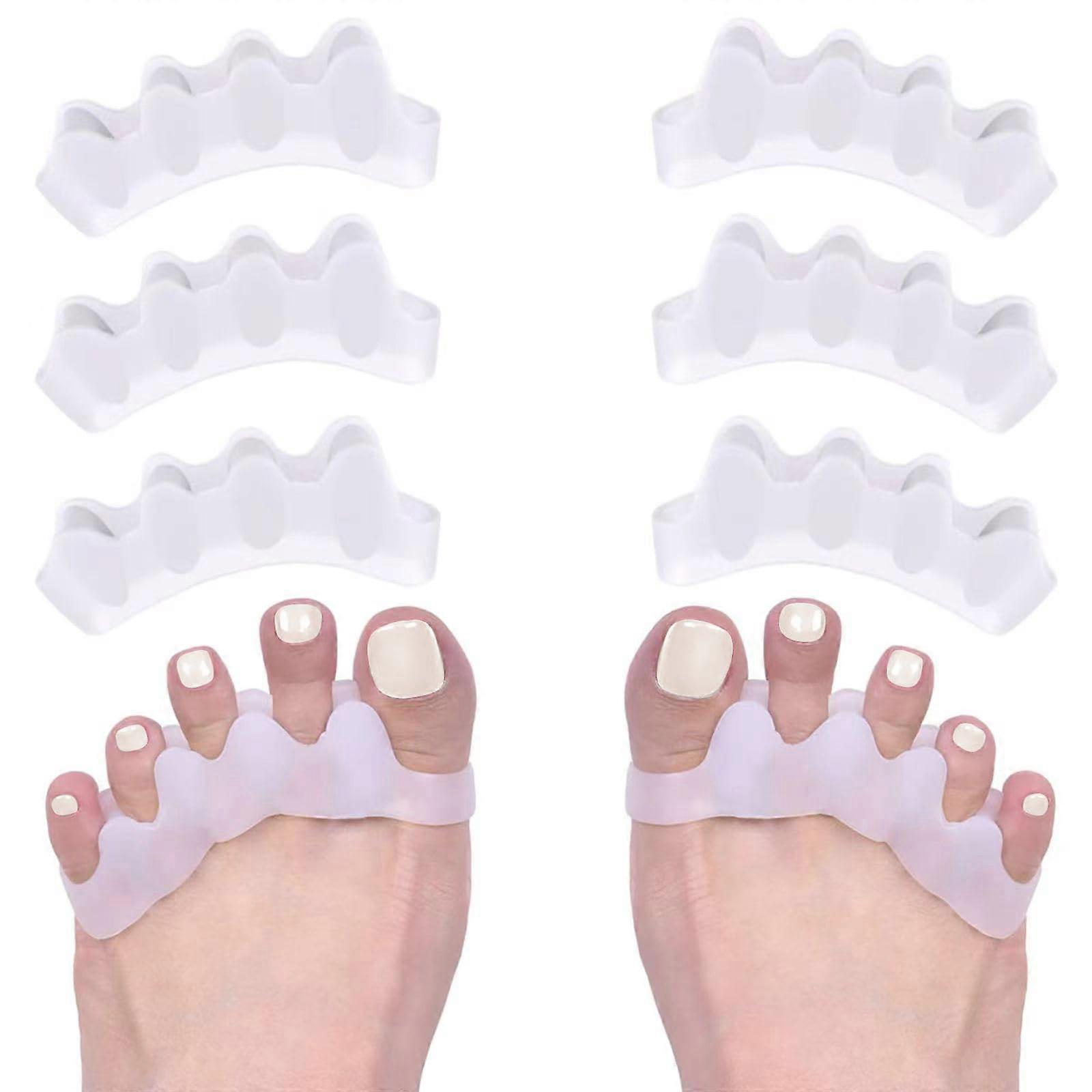 Toe Separator and Bunion Corrector, 6pcs Soft Silicone Toe Spacers for Foot Pain and Alignment