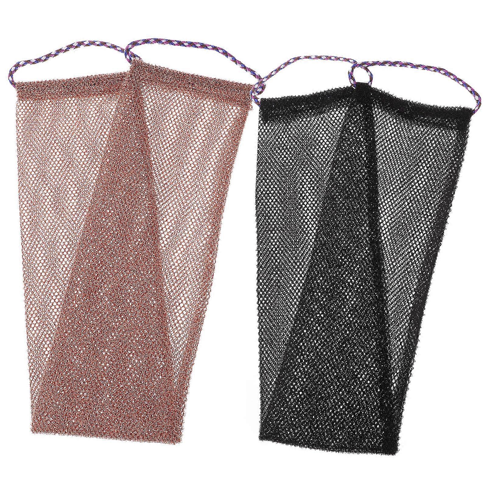 African Net Bath Exfoliating Scrubber for Shower 4Pcs Body Mesh