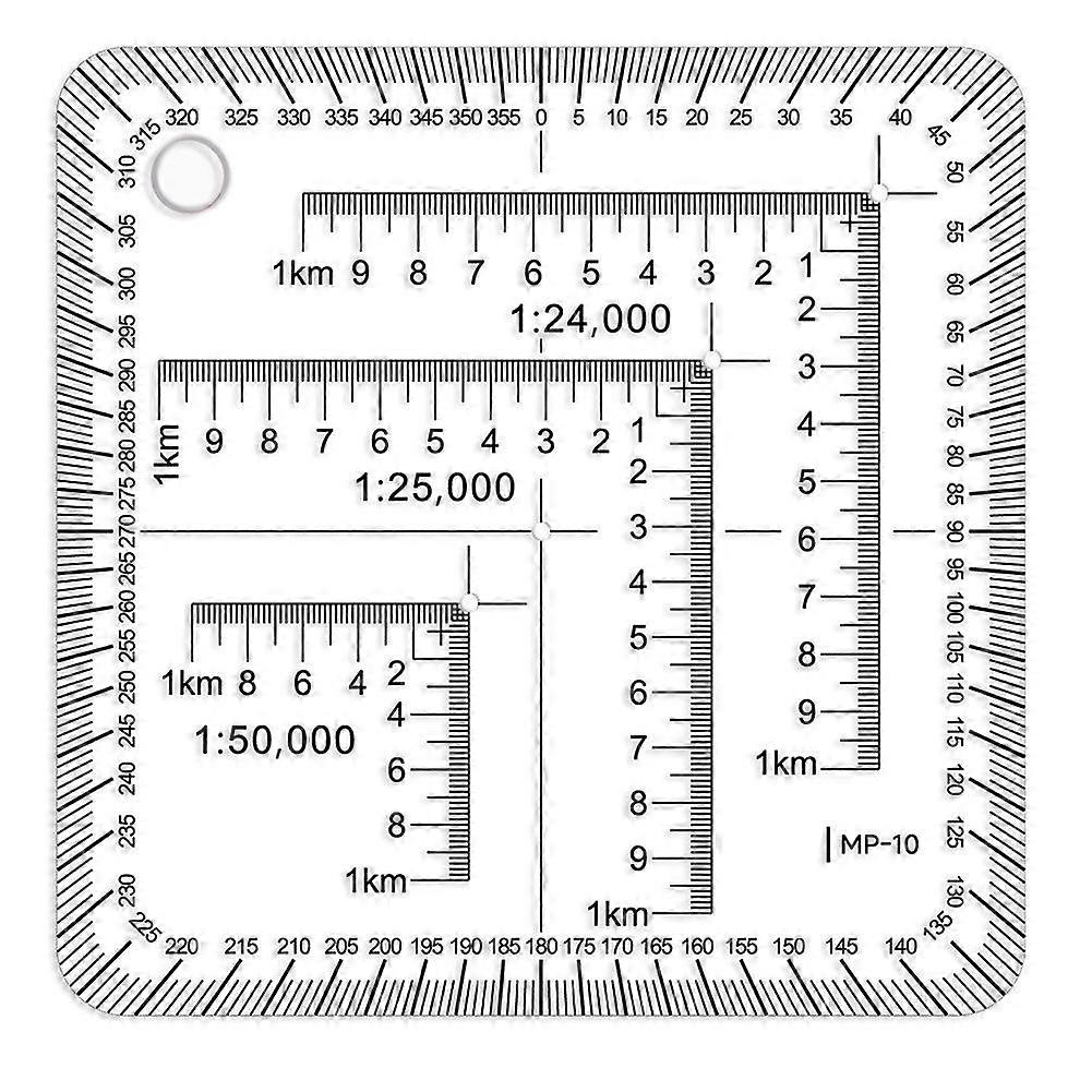 Geographic Coordinate Ruler Transparent Topographical Map Scale Navigation