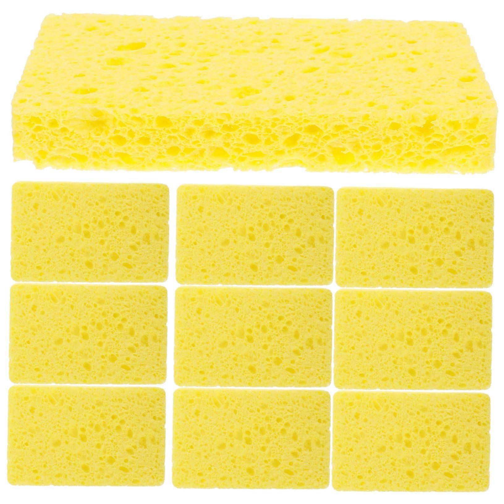 FOYTOKI 10pcs Reusable Cellulose Kitchen Cleaning Sponge for Fast Drying and MultiSurface Dish Scrub