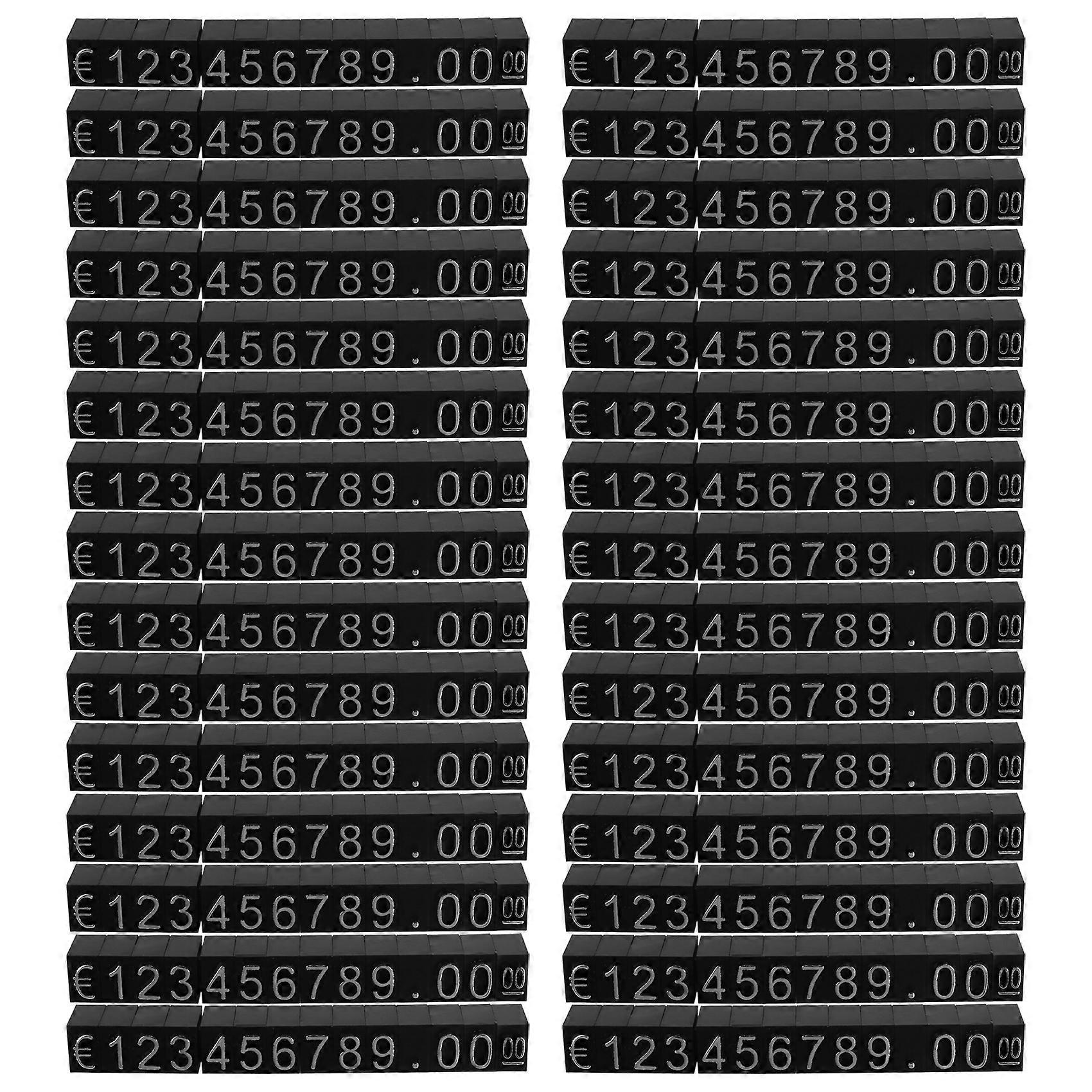 30Sets Plastic Cubes Price Display Tags Adjustable Number Label