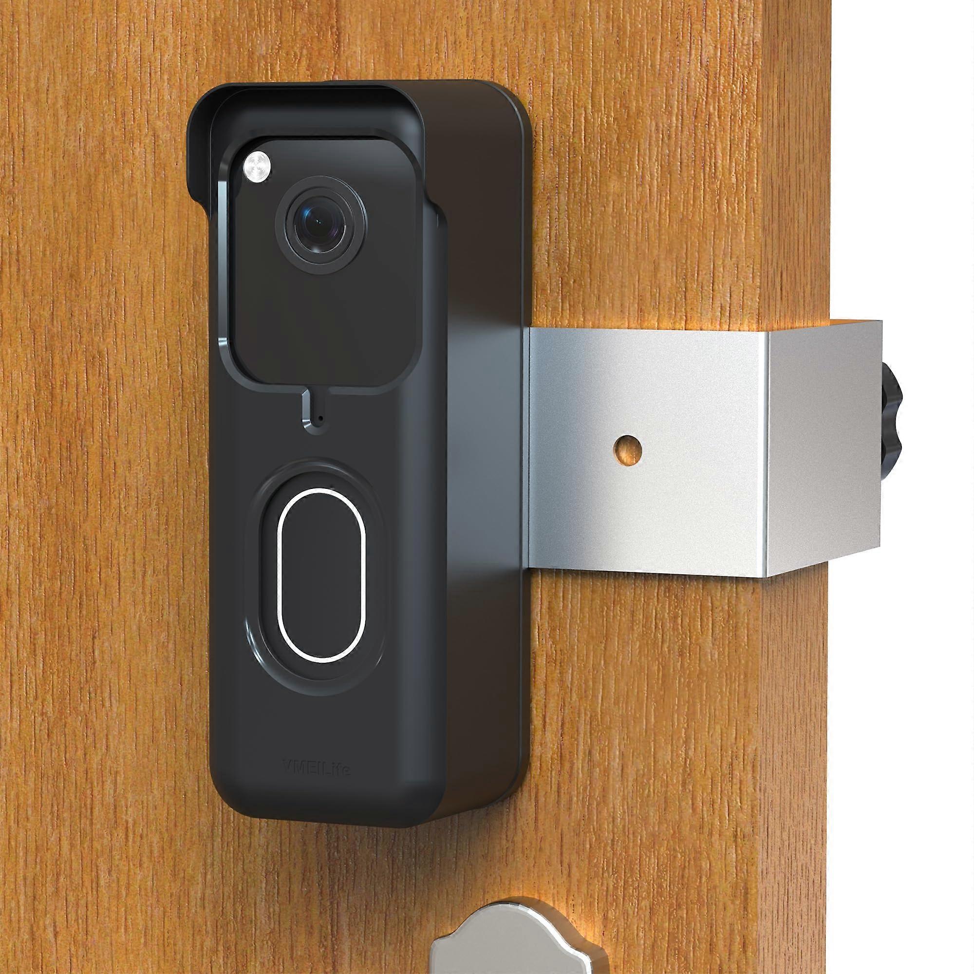 Mount with Protective Case for Blink Doorbell, NoDrill AntiTheft Bracket for 1st and 2nd Gen, Black