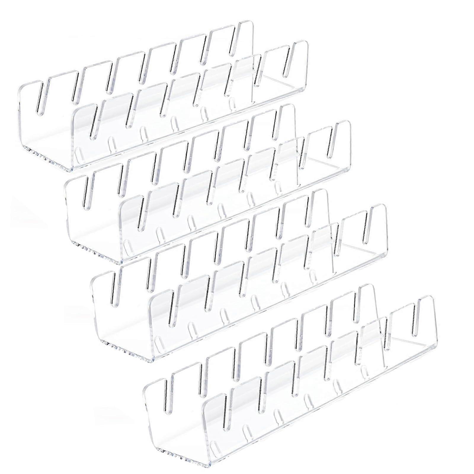 2 Pack Transparent Acrylic Baseball Cap Display Rack for 14 Hats, No Installation Required