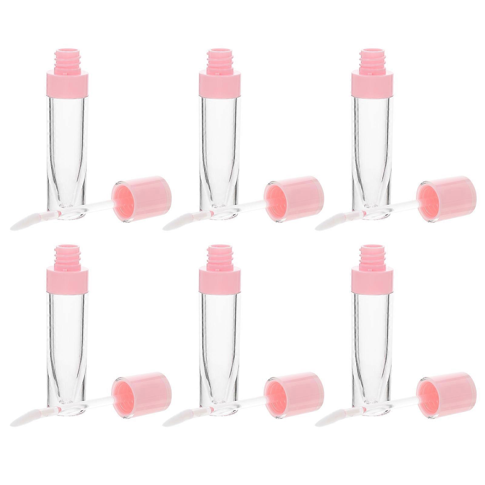 Lip Gloss Containers Refillable Bottles for Storage Use 6Pcs Clear Pink