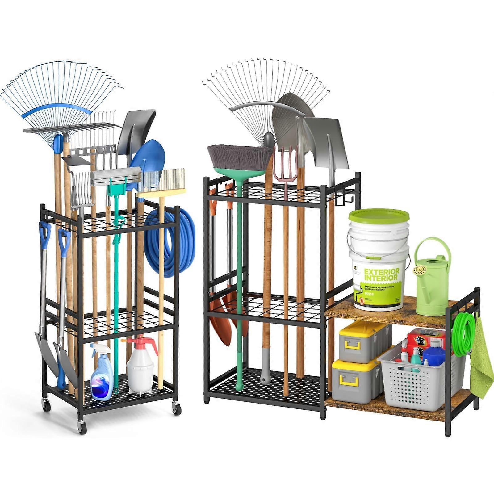 Heavy Duty Garage Tool Organizer Wall Mounted Rack for Efficient Workshop Storage