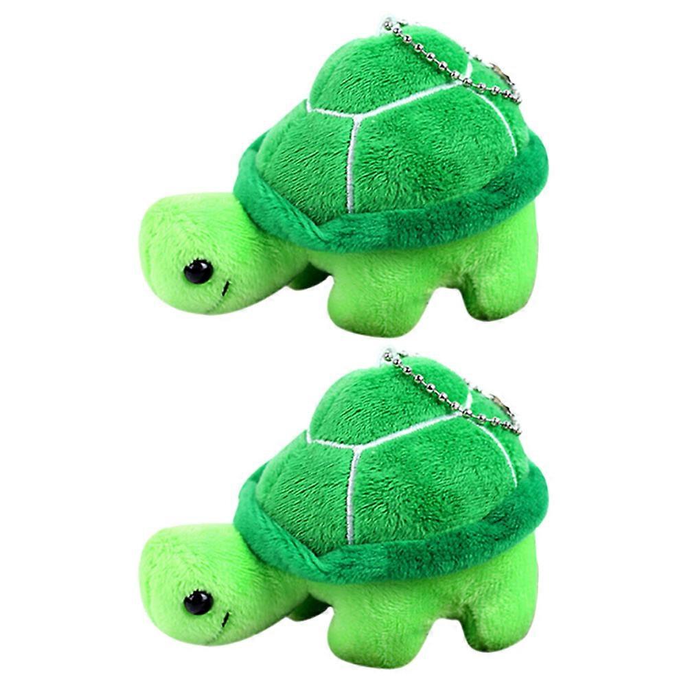 Backpack Pendant Plush Turtle Decor for Keychain Hanging 2Pcs