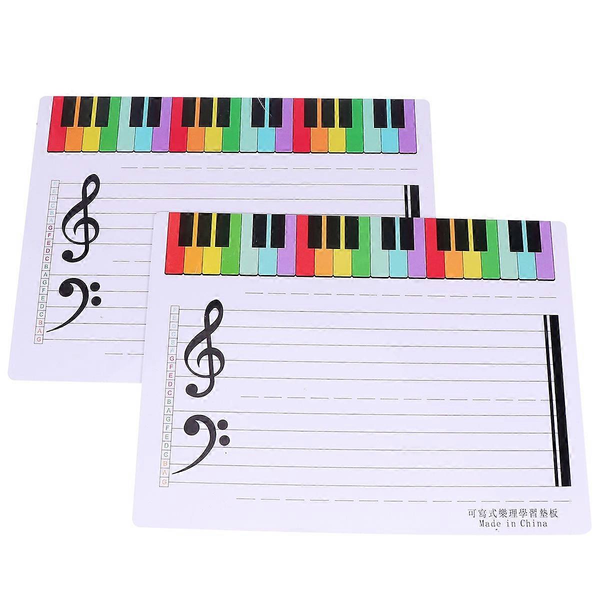 Whiteboards For Students Music Teaching Practice Board Magnetic Stickers Rectangular Shape White 2Pcs