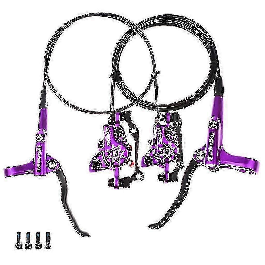 Mountain Bike Hydraulic Disc Brake Calipers 160mm Rotor Purplel Rear R Front