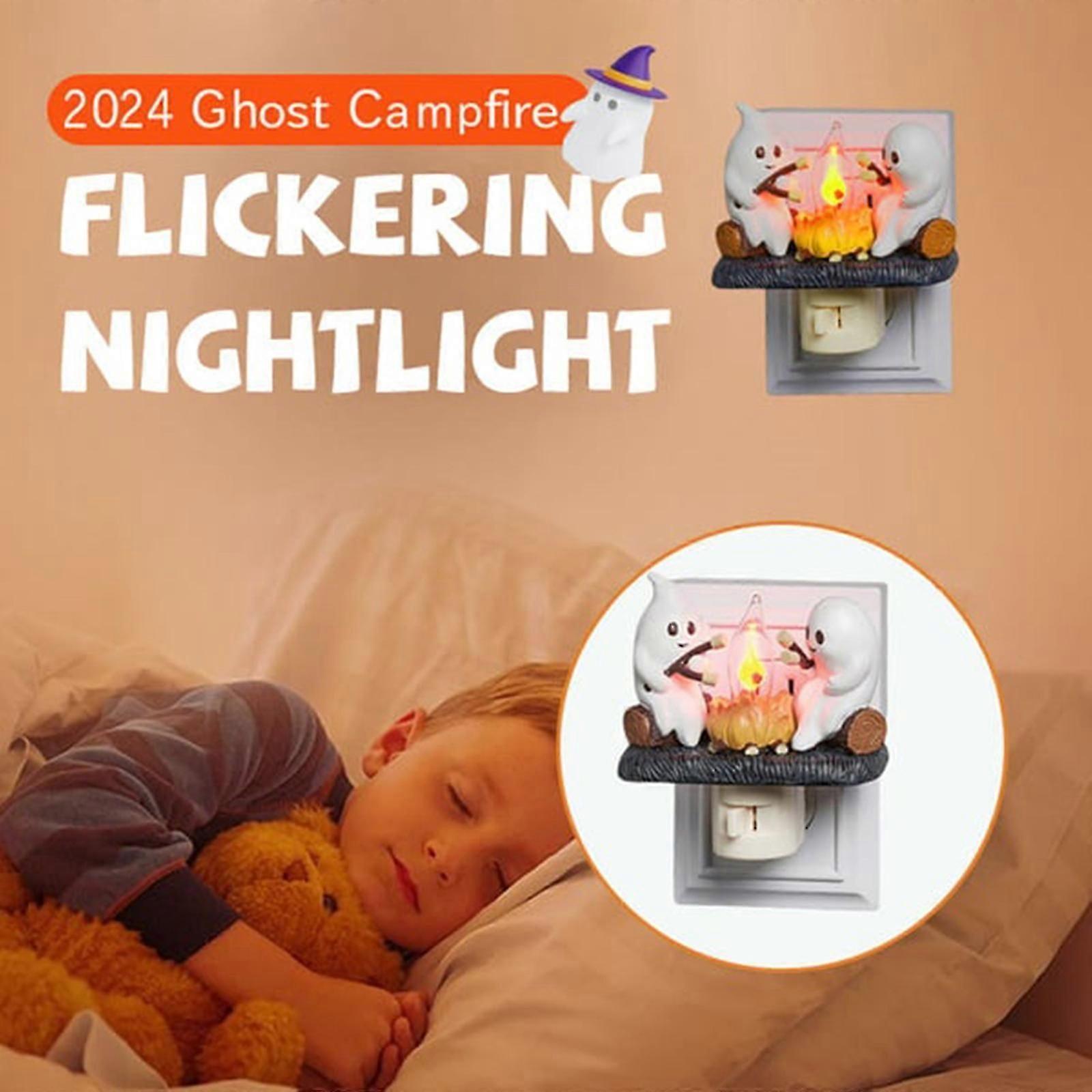 Ghost Campfire Flickering Nightlight for Halloween