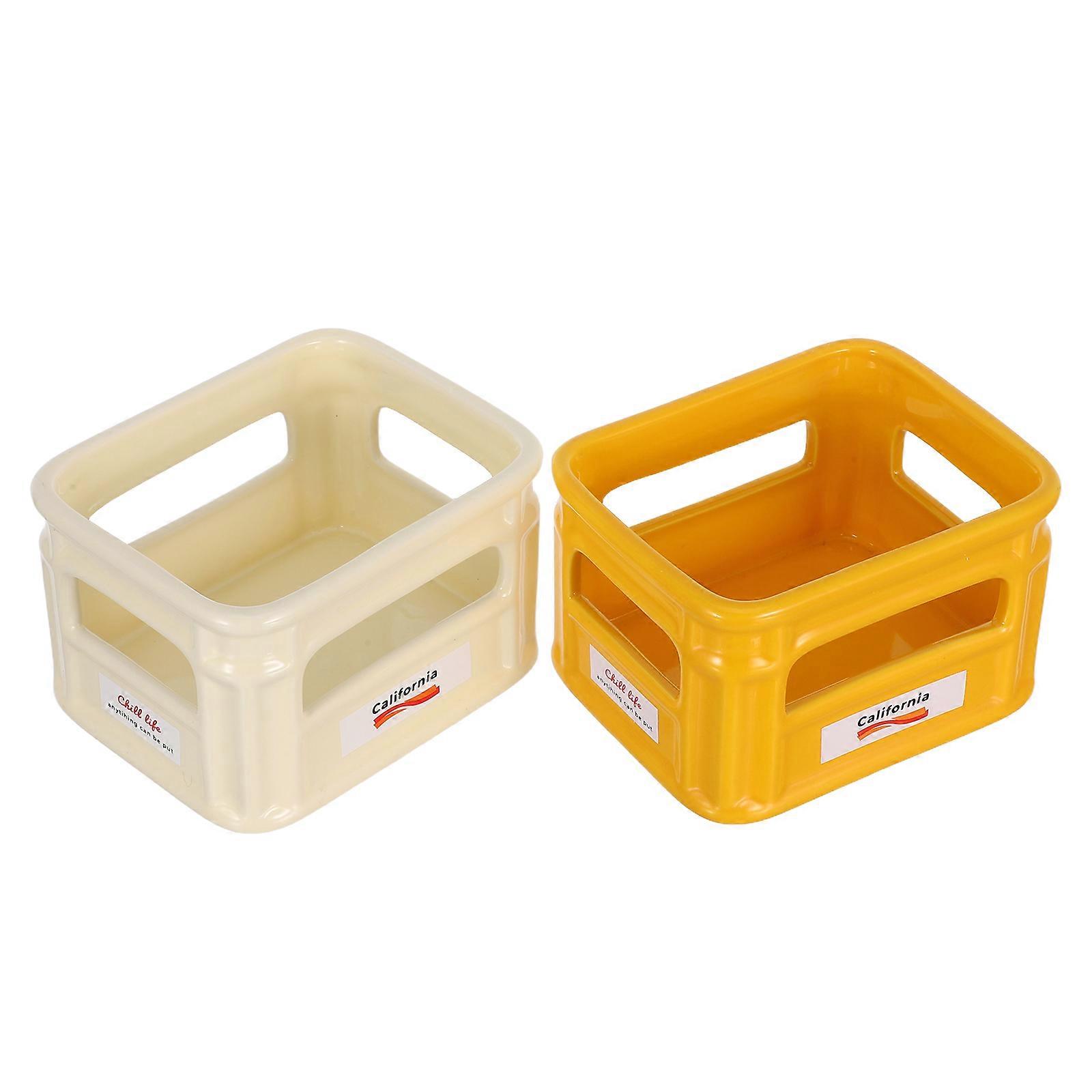 Modern Minimalist Ceramic Fruit Tray for Serving 2Pcs Creative Snack Plates