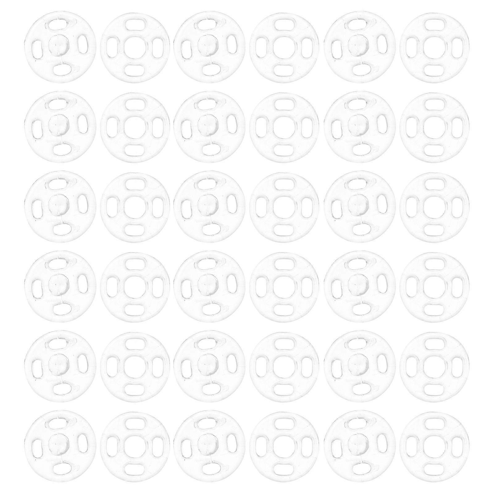 2 Bags Transparent Plastic Concealed Buttons Practical Clothes Snap Buttons