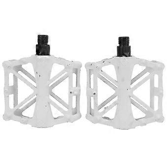 Pedali per mountain bike in lega di alluminio leggera Piattaforma antiscivolo, bianco