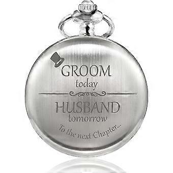 Mens Engraved Pocket Watch for Groom Father Dad of The Bride Groom Gifts Engraved Pocket Watches Gift for Wedding