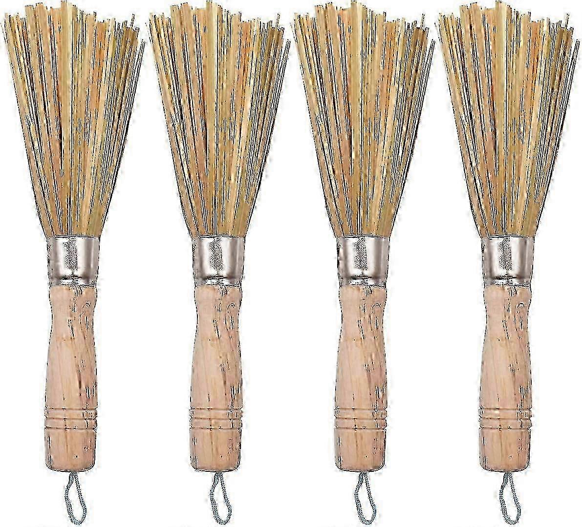 Wok Cleaning Brushes Set, Traditional Kitchen Brushes for Frying Pan
