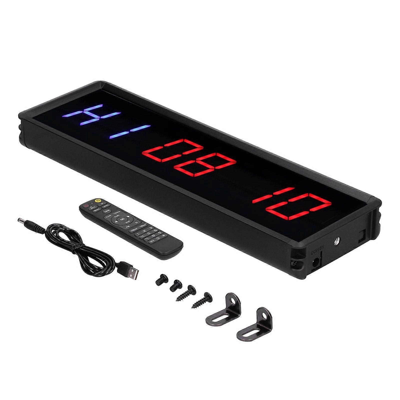LED Interval Timer Gym Workout Count Down/Up Clock Stopwatch compatible Fitness Exercising