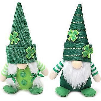 Klee Gnome Puppe Paar Figur Gesichtslose Ältere Wohnaccessoires - 2 Stück