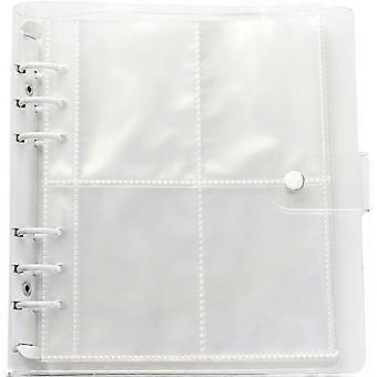3 Inch 200 Pockets Portable Photo Album Books Home Picture Case Storage 6-Ring Binder Cover Refillable Notebook Photocard Name Card ID Holder (White)
