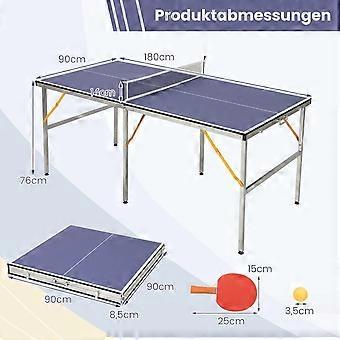 Portable Table Tennis Table Set with Net & 2 Rackets & 3 Balls Mini Table Tennis Table