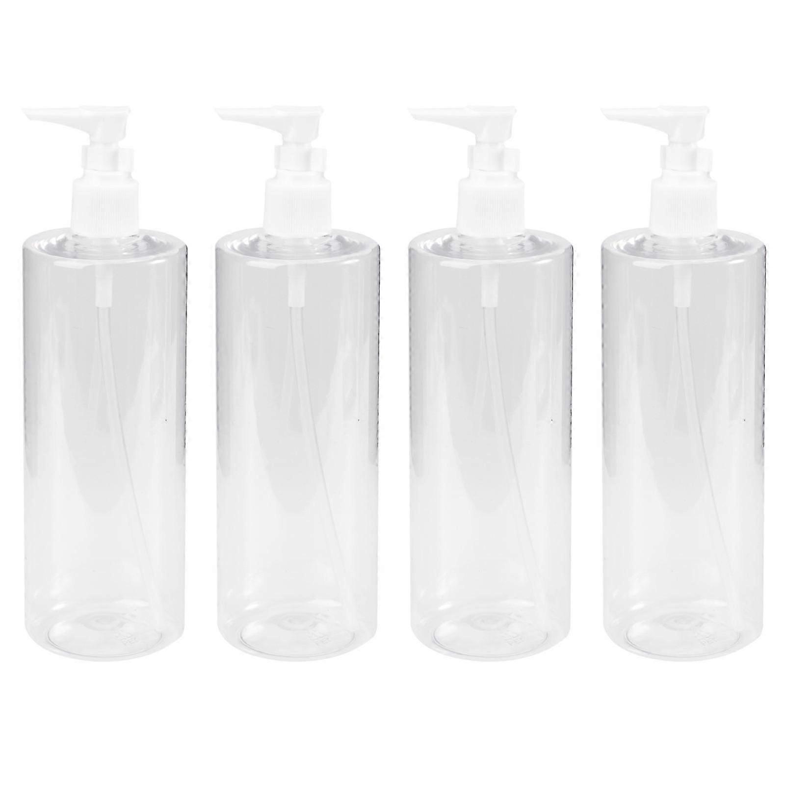 Empty Bottles Lotion Container for Refillable Use 4Pcs Transparent Plastic Bottles