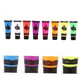 8 Colors UV Face Paint Set - Washable Neon Body Paint for Festivals and Parties, UV Reactive