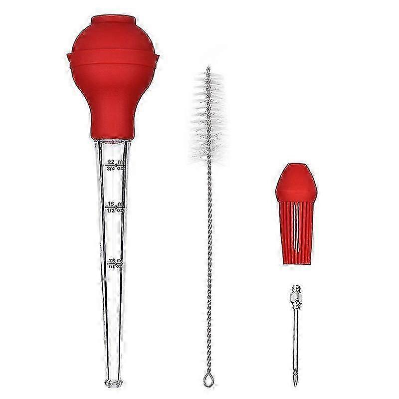 Aiguille à dinde Z6 en silicone, pompe à assaisonnement pour dinde, kit barbecue, tube d'assaisonnement en silicone avec brosse de nettoyage