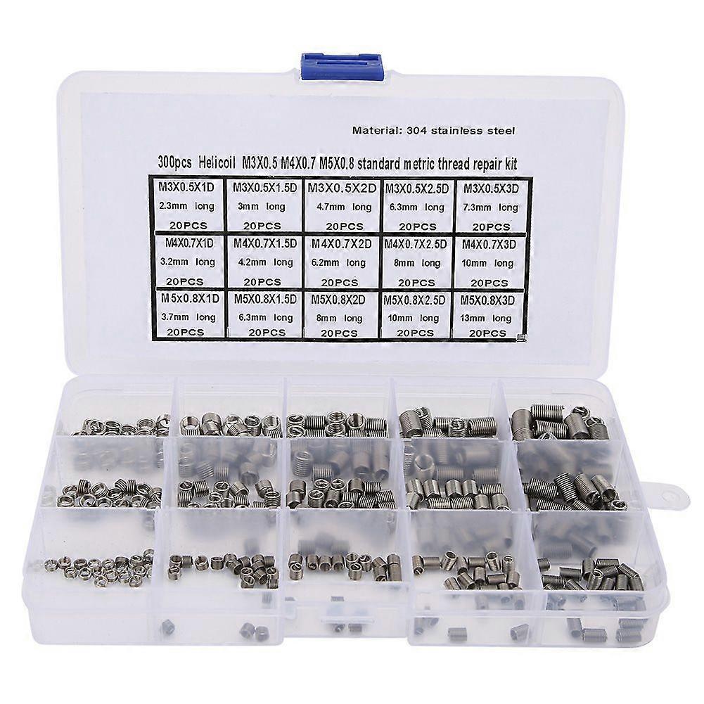 300-Piece M3/M4/M5 Stainless Steel Thread Insert Kit