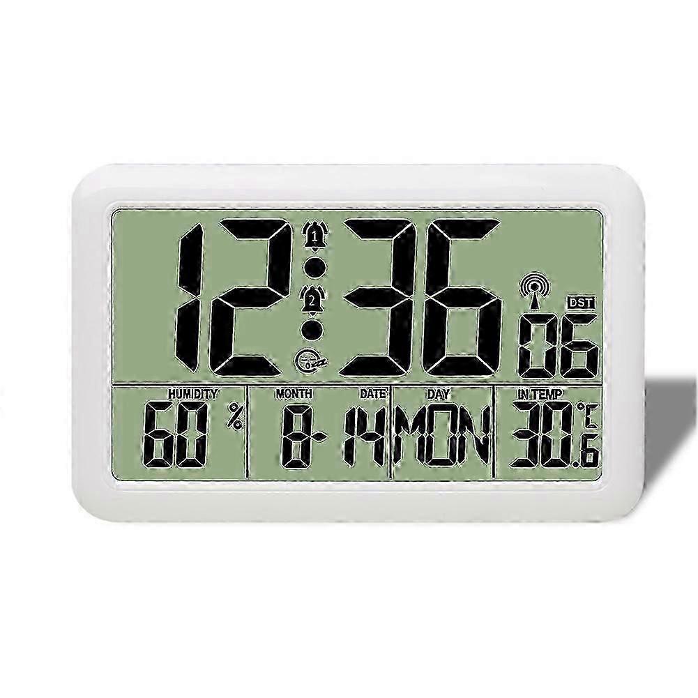 Clock with Indoor Outdoor Temperature Wireless,Precision Sensor,7.5 Inch LCD Display with Backlight,Self-Setting