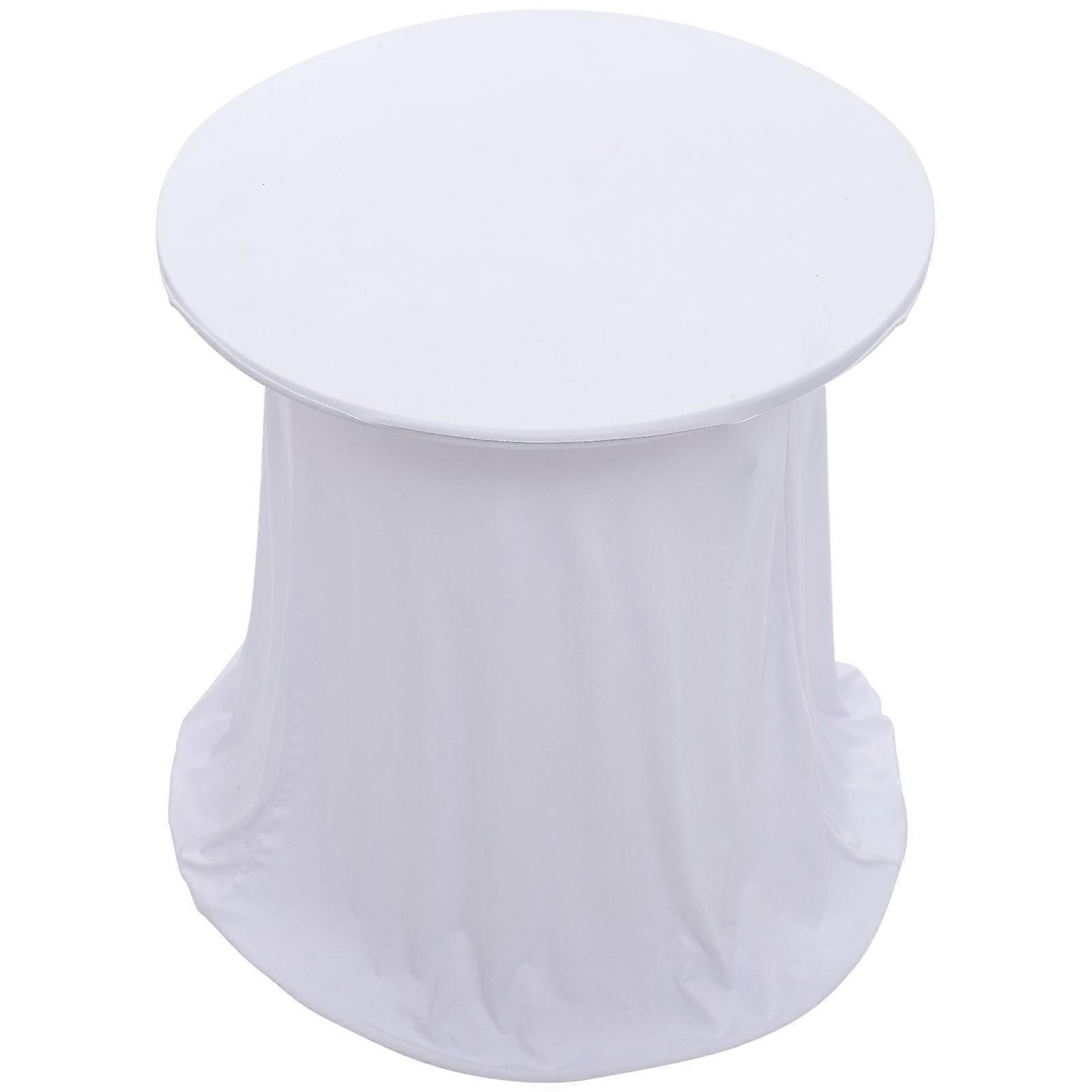 Stretch Tablecloth Table Cover Protector for Protection 4Pcs White Solid Color