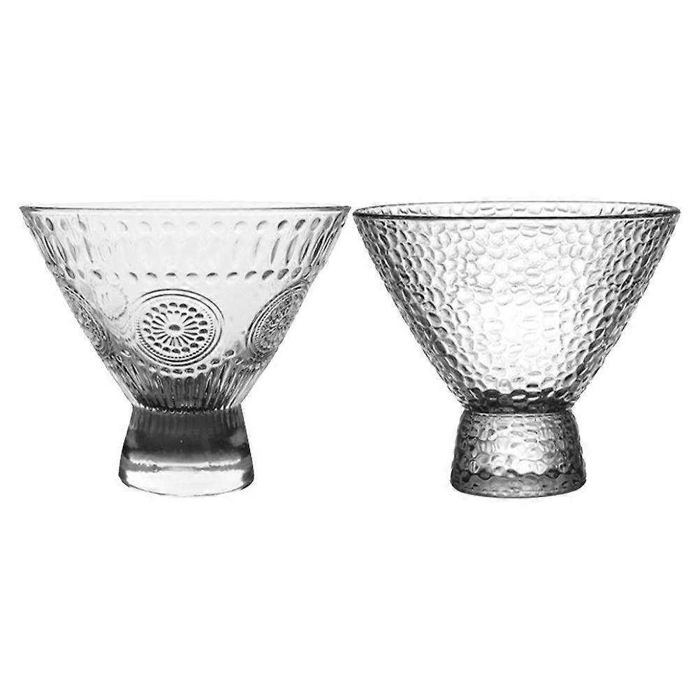 Dessert Cups Multi-Function Glass Cup for Storage 2Pcs Transparent Use