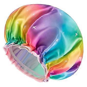 Doppellagige, wasserdichte Duschhaube aus elastischem Satin