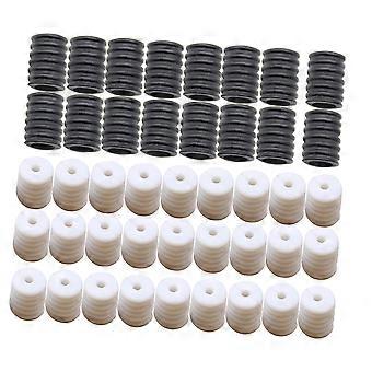 200 masques réglables avec boucle en silicone antidérapante, cordon de protection pour les oreilles (100 noirs et 100 blancs)