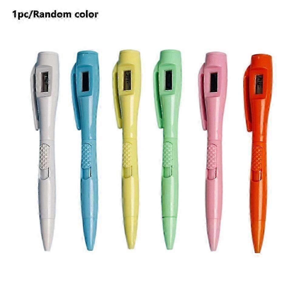 Electronic Clock Pen with Digital Display Blue Ink Time Management Tool