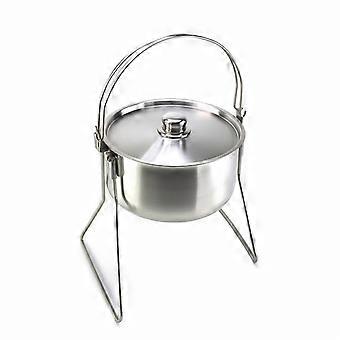 Casserole avec trépied en acier inoxydable durable pour la cuisine au feu de camp