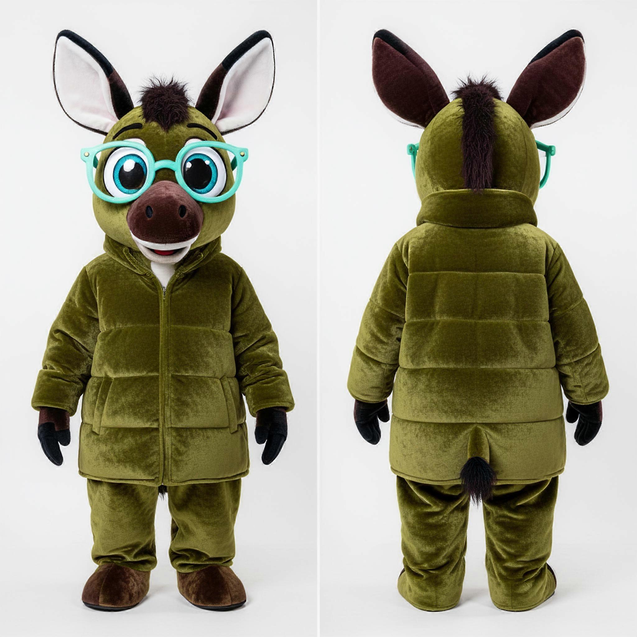 MASTICOT Olive Green Velvety Okapi Mascot