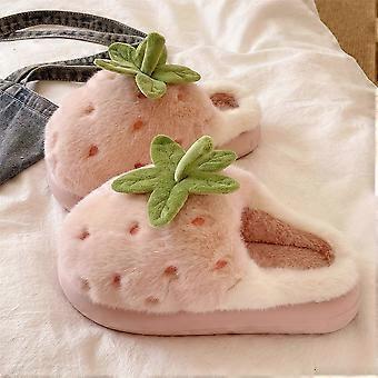Men's Cartoon Fruit Winter Slippers, Cute Apple & Strawberry Design, Anti-Slip Wear-Resistant Sole, 2 Styles 3 Colors, Ideal Christmas Gift