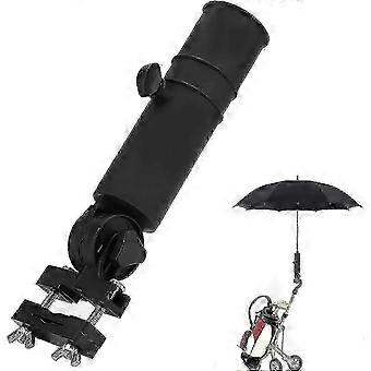 Universal Golf Cart Umbrella Holder for 25-26mm Handles Adjustable Black Trolley Stand for Rain Protection