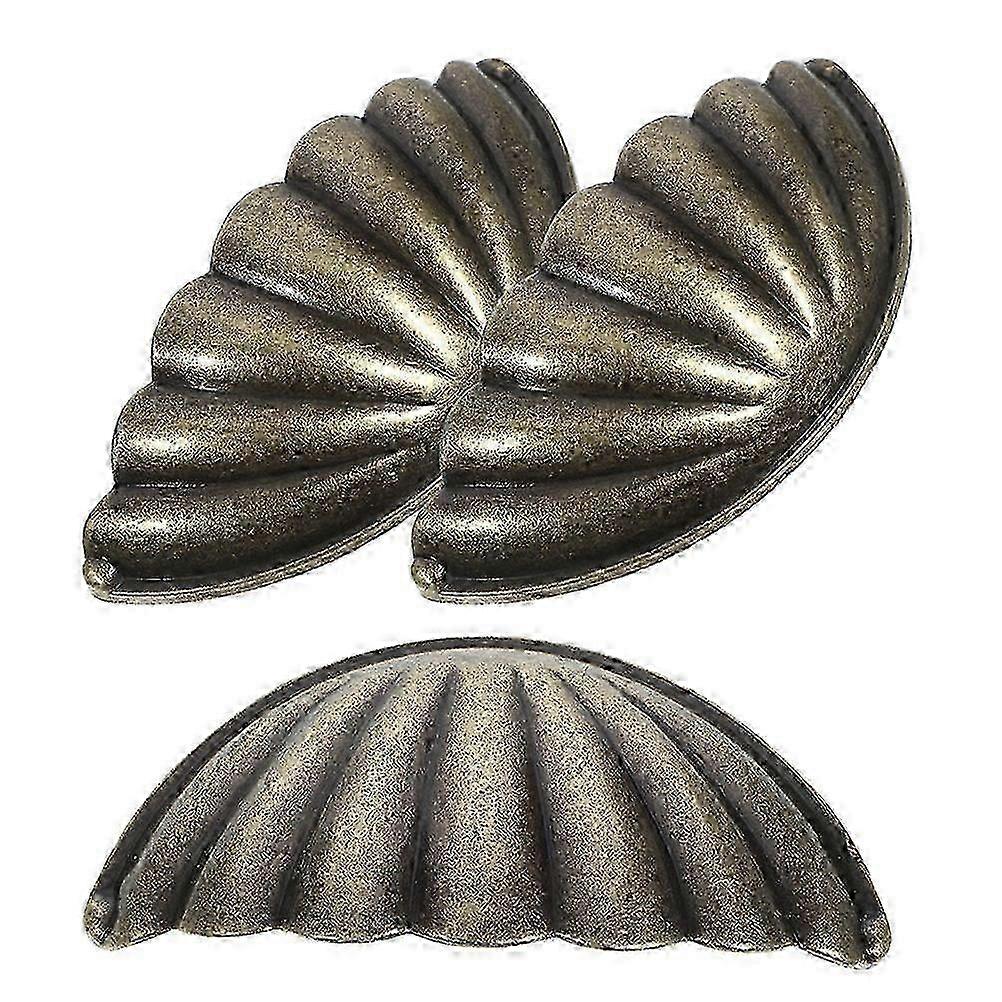 3Pcs Semi Circle Cabinet Knobs Vintage Zinc Alloy Shell Pattern Drawer Pulls