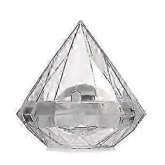 12pcs Diamond Shape Clear Wedding Candy Boxes Treat Gift Containers