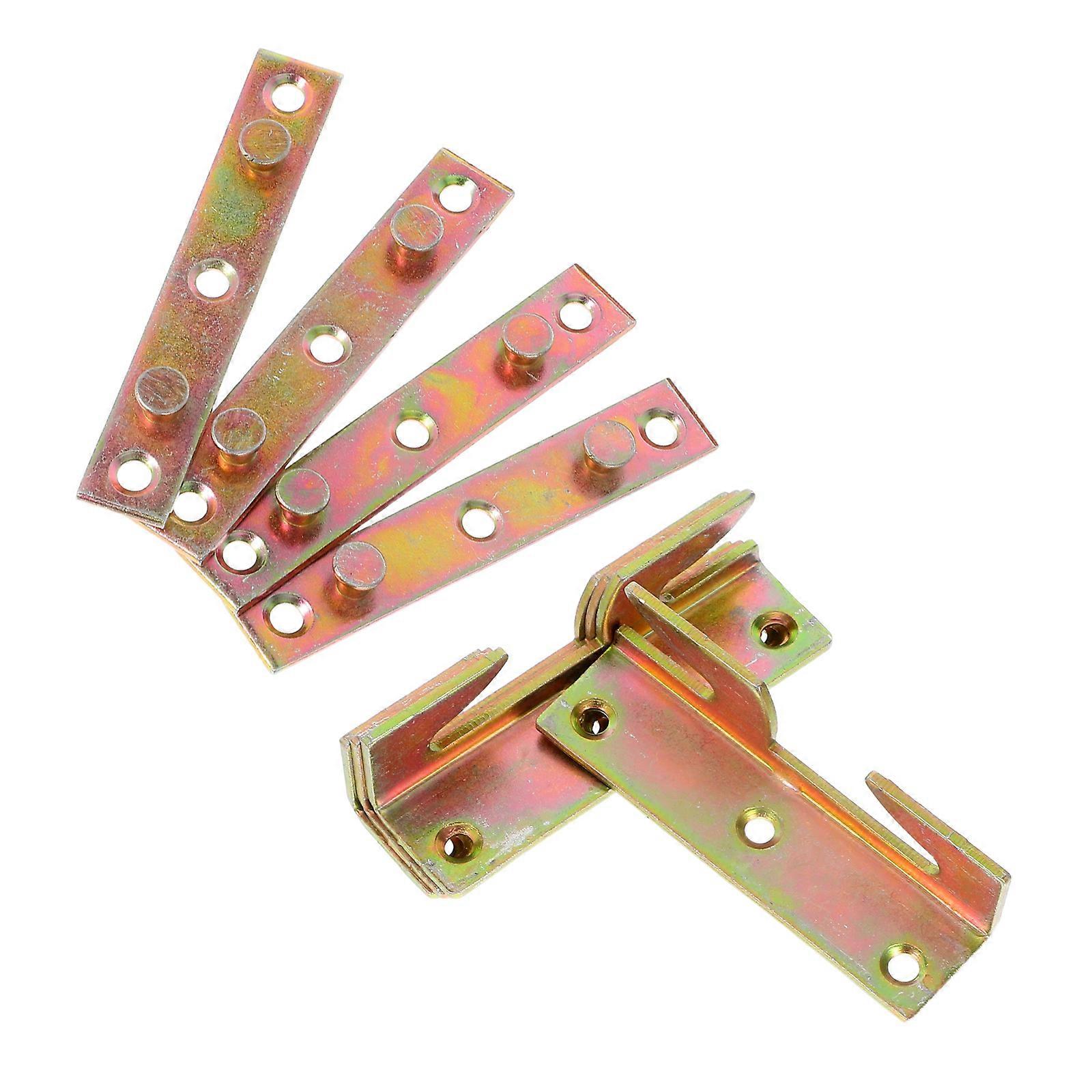 Golden Invisible Bed Rail Connector for Stable Support 4Sets Folding Hinge