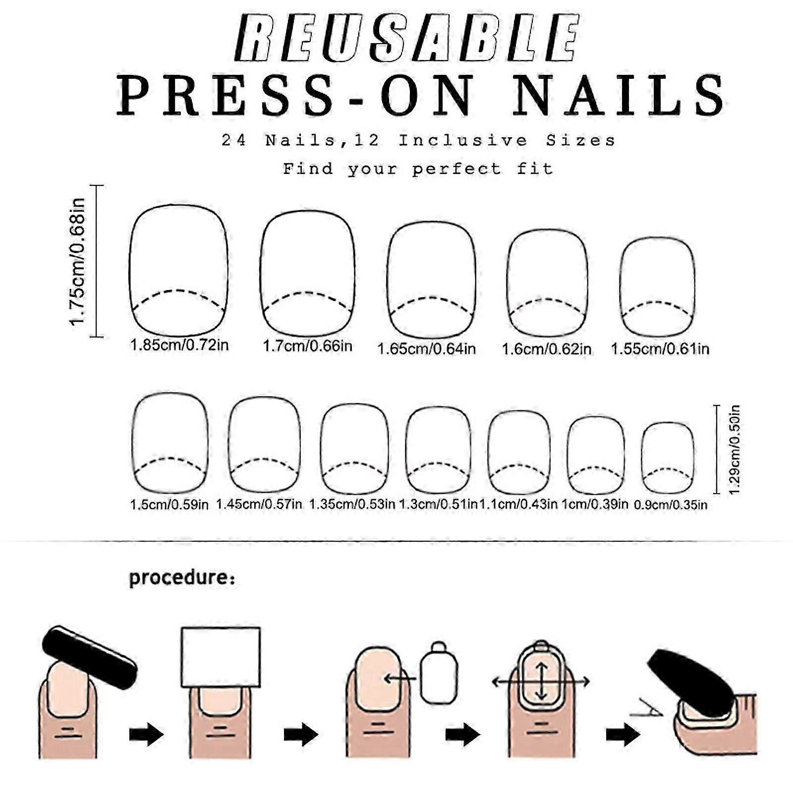 Glossy Square Press On Nails Set
