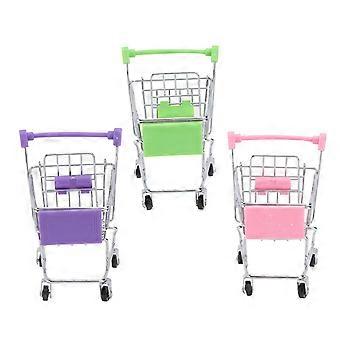 Carrello giocattolo per bambini, mini carrello della spesa con finitura galvanizzata per giochi di ruolo, 3 pezzi