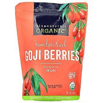 Viva Naturals, Organic Handpicked Goji Berries, 1 lb (454 g)